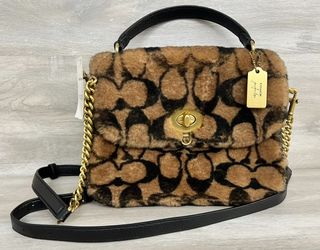 Coach X Jennifer Lopez Marlie Top Handle Satchel In Signature Shearling C6492 (PO1019611) -Like New Condition