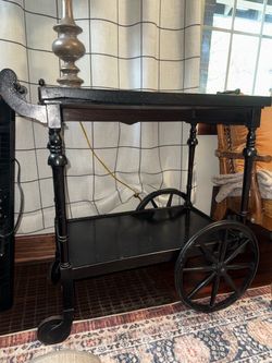 Black Wood Bar Cart