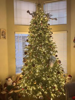 9FT Pre-Lit Costco Christmas Tree + Large Ornament Collection