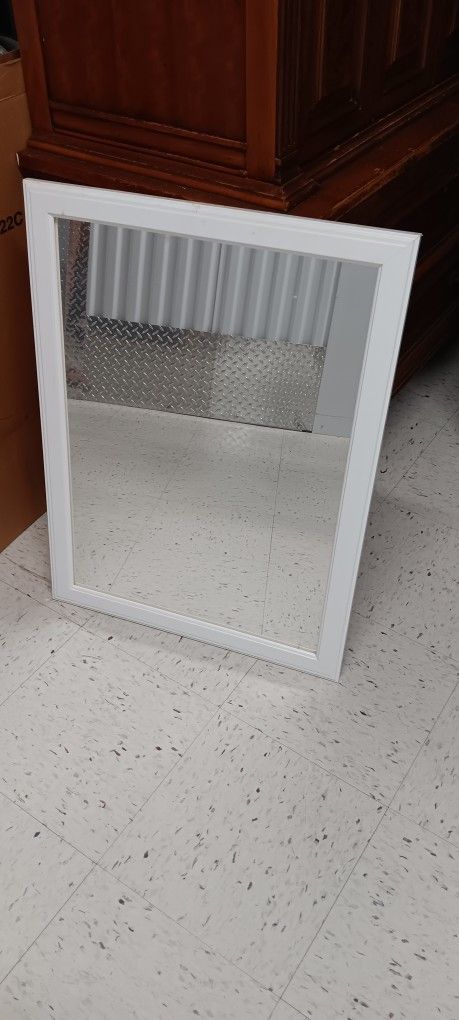 White Framed Mirror