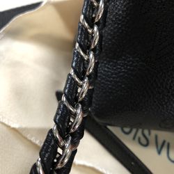 Authentic Louis Vuitton Black Monogram Cutout Why Knot Small Bag