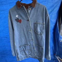 Vintage 90s Sunbelt Denim Chore Jacket Women's - SMALL - 100% Cotton Workwear