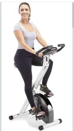 Marcy Foldable Upright Exercise Bike with Adjustable Resistance for Cardio Workout & Strength Training