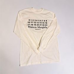 WHITE LONG SLEEVE MAISON MARGIELA T-SHIRT SIZE MEDIUM MEN