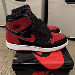 Jordan Retro 1 High “Patent Bred” Size 7 Grade school 