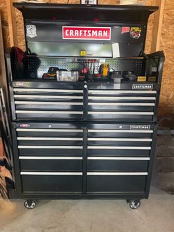 CRAFTSMAN S2000 Series 52-Inch 10-Drawer Steel Rolling Tool Cabinet with 52-Inch 8-Drawer Tool Chest