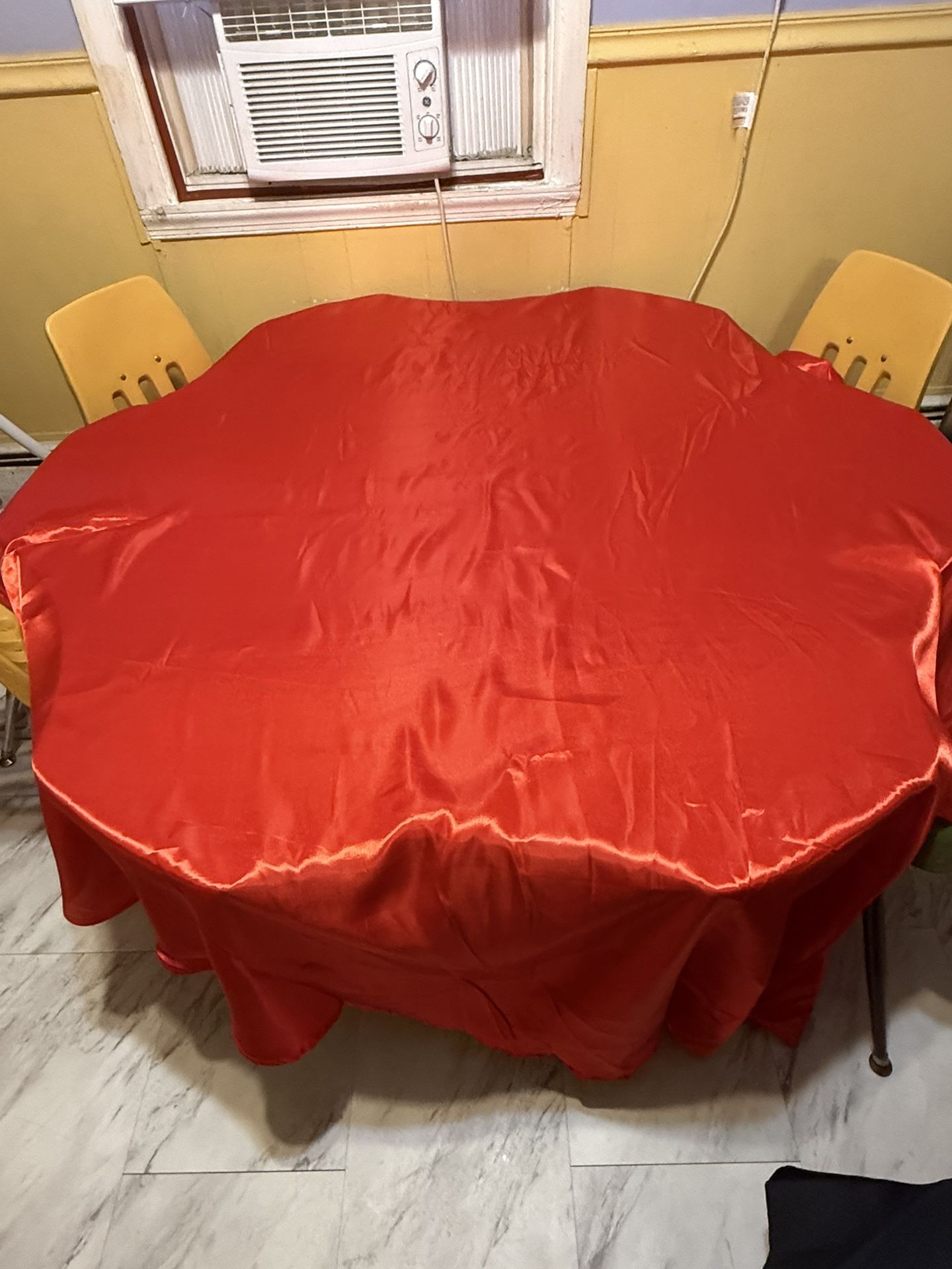 Red Satin Table Cloth