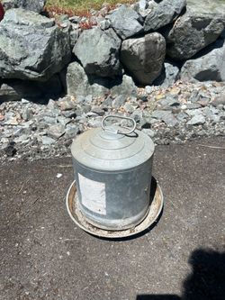 Old Galvanized Chicken Feeder