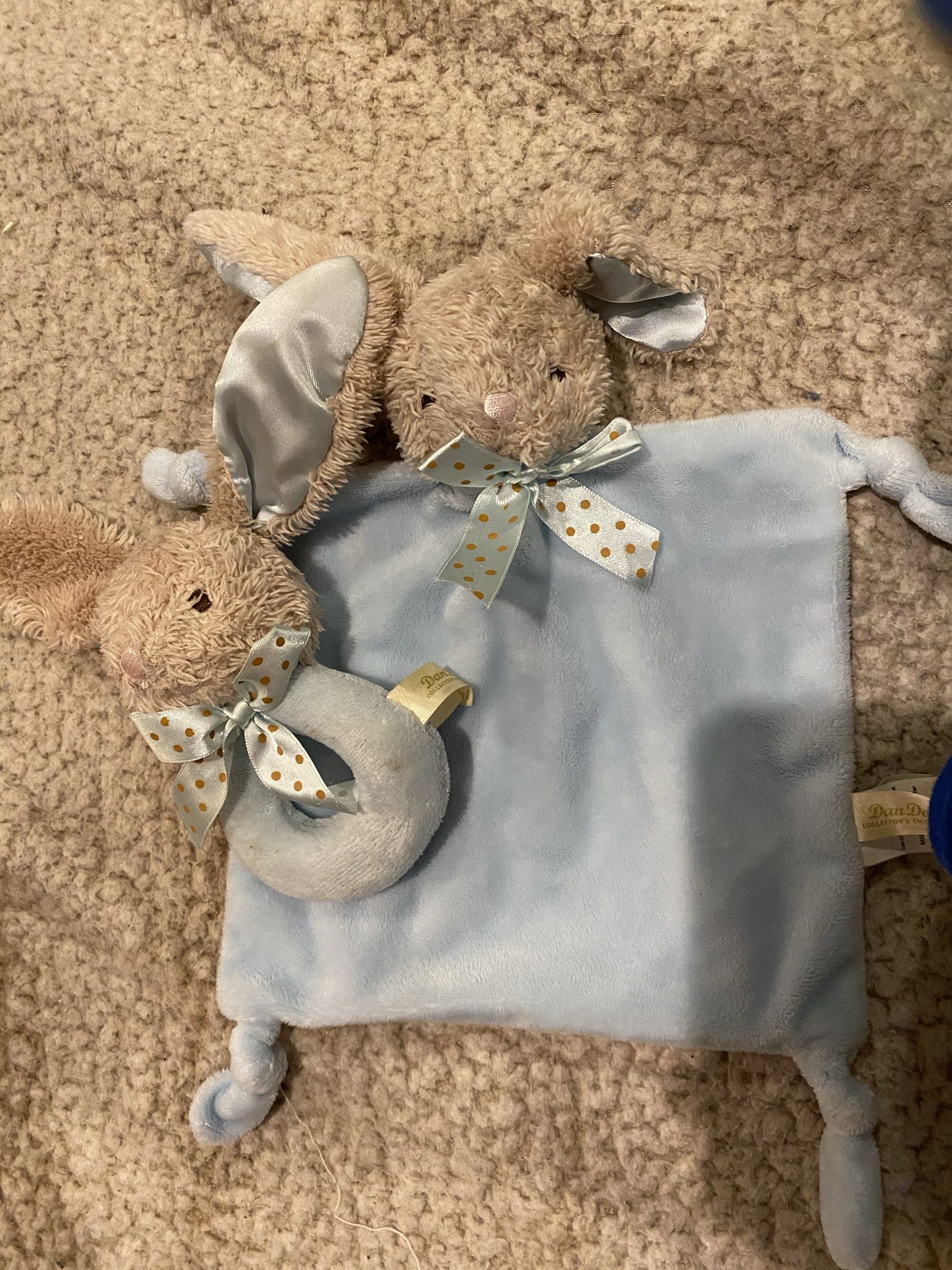 Cuddly Bunny Rattle And Blanky  Ready For Easter