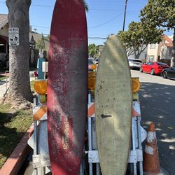 Two Old Vintage Surfboards