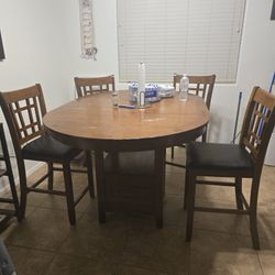Brown Real Wood Kitchen Table 