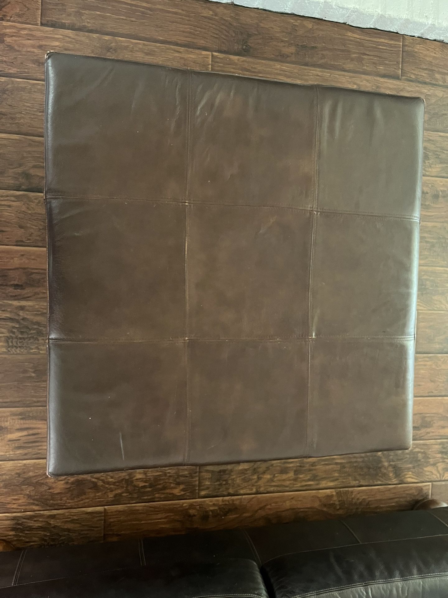 Leather ottoman with Storage On Bottom