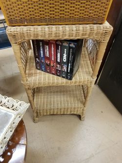 SMALL wicker cabinet with shelves