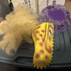 Dino Foam Hat, Kids Wig, Purple Crazy Hat 