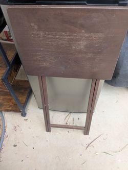 Brown Folding Tray Table