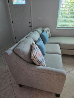 Couch with Divan and decorative cushions