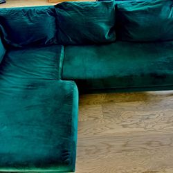 Sabai “The Essential Sectional” — Moss Green Recycled Velvet