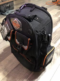 LOKASS Backpack Tool Bag Heavy Duty Organizer, Black NEW w Tag