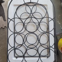 vintage black wrought iron wine rack