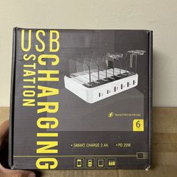 USB Charging Dock - 6-Port - Fast Charging Station for Multiple Devices Apple - Multi Phone Charger Station - Charging Station - for Apple iPad iPhone