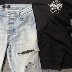 Off White Tee Amiris And Hellstar 