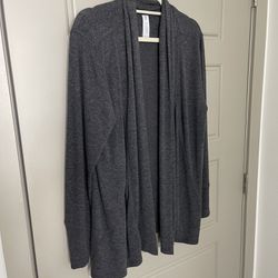 Like New- Love Life Live - Womens light weight long sleeved open front cardigan.  Heathered gray.  Large 