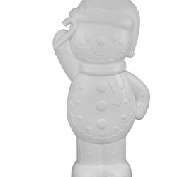 Paint Your Own Lighted Blow Mold Gingerbread Man Outdoor Christmas Decoration, White, 55.1"