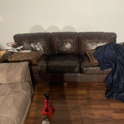 Brown Leather Couch 