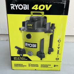RYOBI 40V 10 Gal. Cordless Wet/Dry Vacuum (Tool Only)