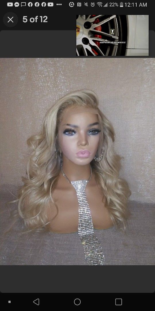 Platinum Blonde Sandy Brown Ombre 13x4 Lace Front Wig