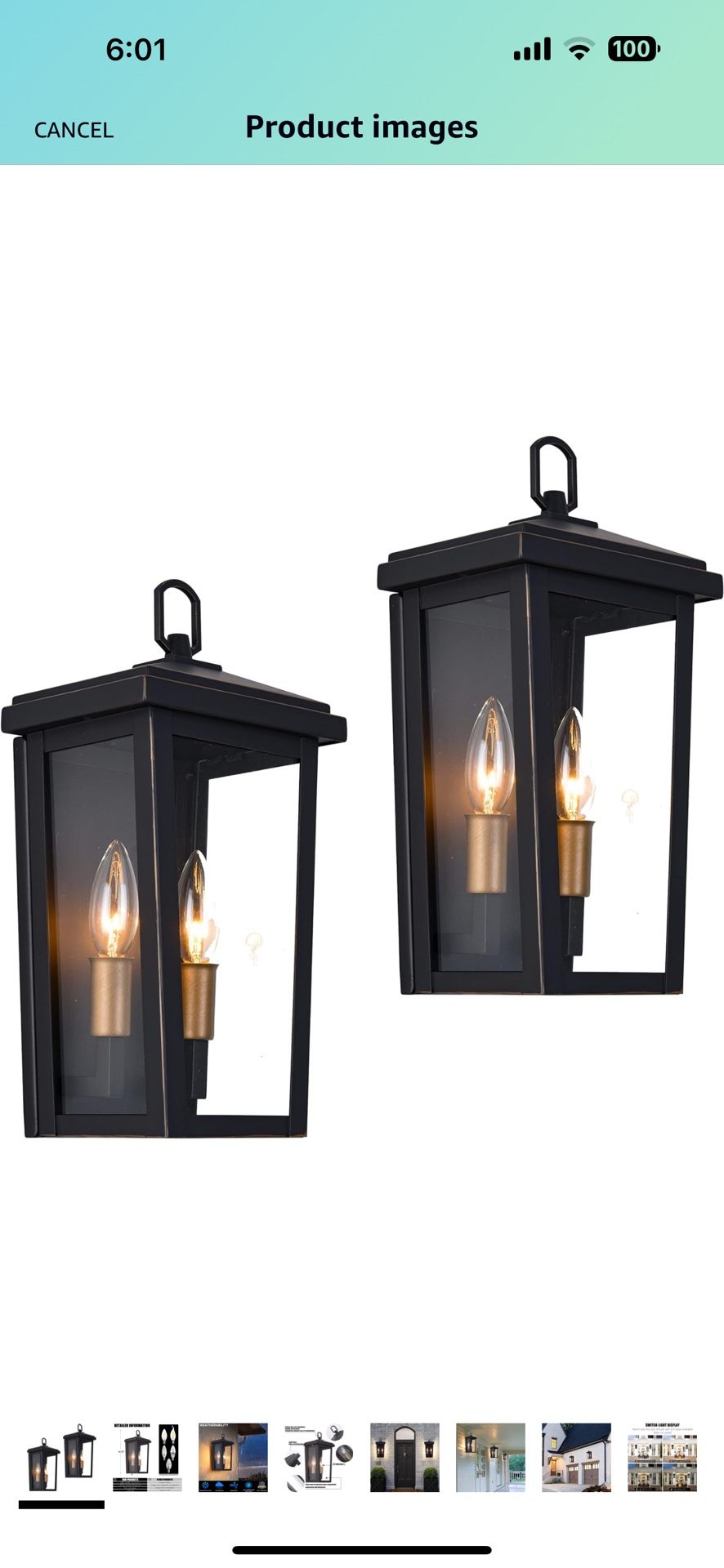 MO&OK 2 Pack Outdoor Wall Lights,Coffee Garage Wall Sconce(Tempered Glass Lampshade),2-Light Waterproof Wall Lamp,Outside Modern Lighting Fixture for