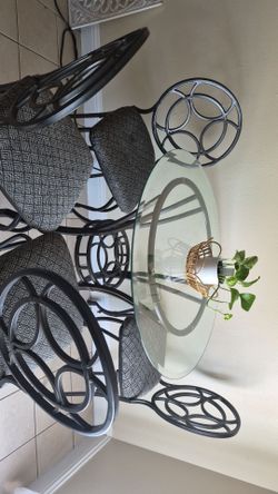 Kitchen table.  Glass.