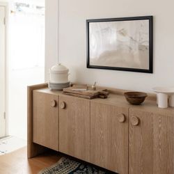 Natural Oak Wood Sideboard Buffet Cabinet