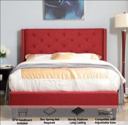 Full Upholstered Platform Bed Frame