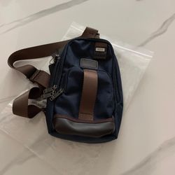 TUMl Blue Nylon Crossbody Sling Bag 
