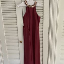 Burgundy long dress.   Size 6/7