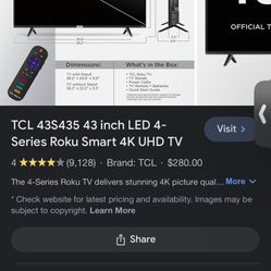 TCL 43’ Smart TV SERIOUS INQUIRIES ONLY 