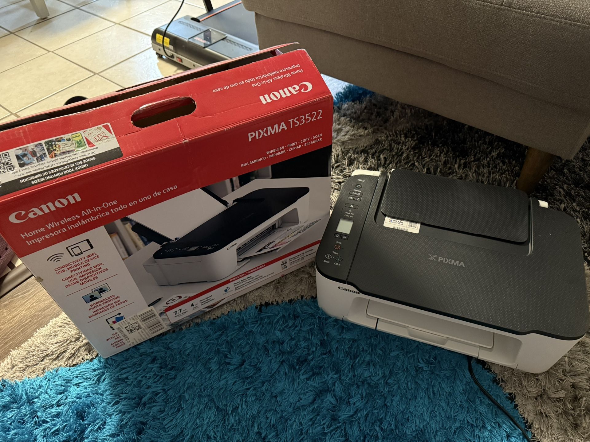 Canon PIXMA TS3522 All in One Wireless InkJet Printer with Print