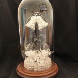 Wedding cake topper - Blown Glass with case