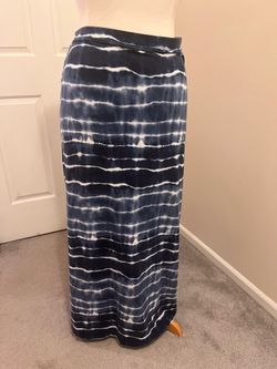 Blue and white tie-dye maxi shirt, size: XL $15 cash only. Cross posted