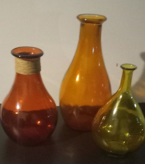 3 vIntage Vases.. Perfect Condition. All Over 12" In Height.