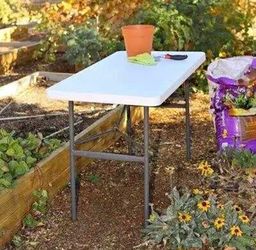 4-Foot white Folding Utility Table
