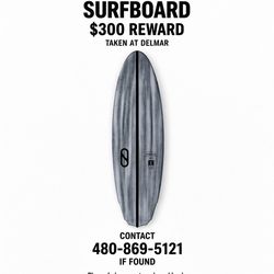 MISSING FIREWIRE SURFBOARD REWARD