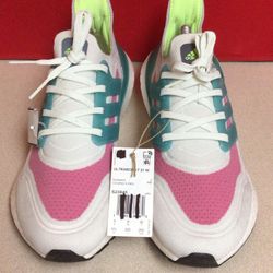 New Adidas UltraBoost 21 White Tint Rose tone W size US 9.5 women’s footwear.