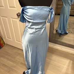 Light Blue Satin Dress