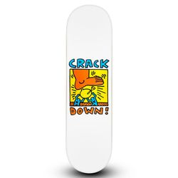 Keith Haring (1958-1990), "Crack Down" Skateboard, Plate Signed with Letter of Authenticity.