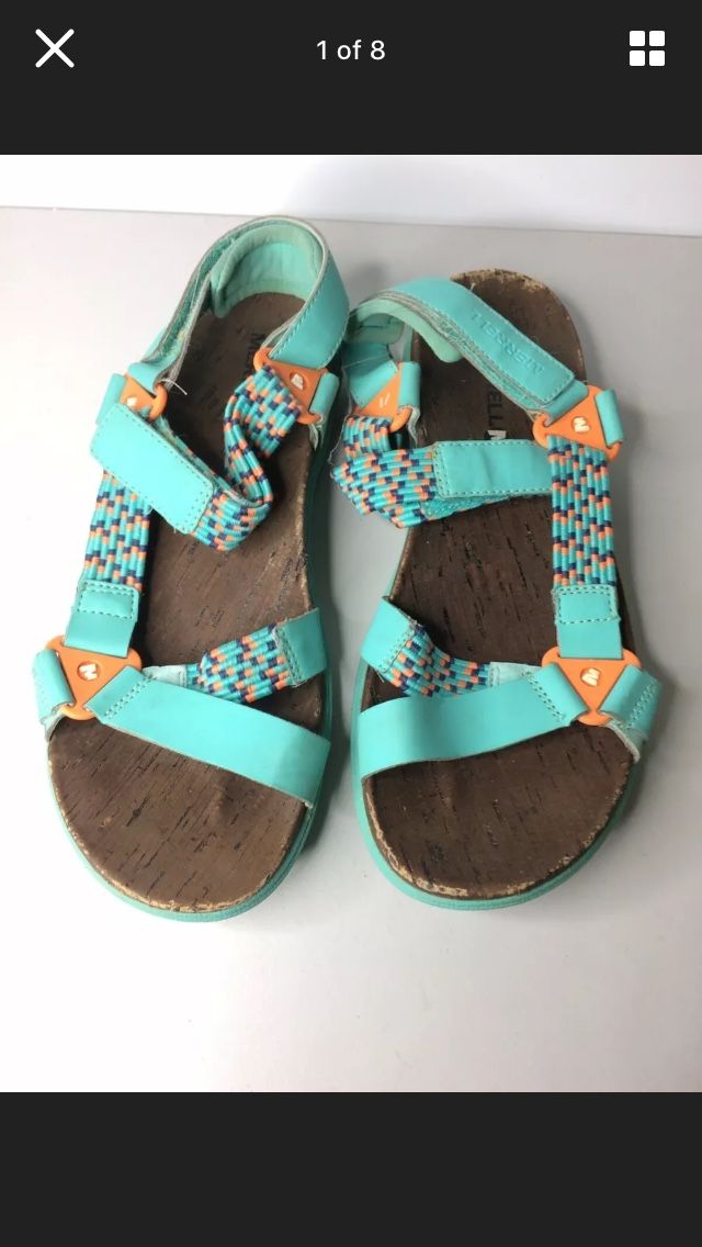 Merrell Turquoise Around Town Sunvue Woven Outdoor Casual Travel Sandals Sz7 US