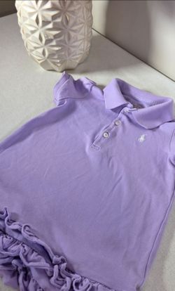 Ralph Lauren Purple Dress Baby Girl 24M Pique Polo & Collared