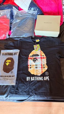 BAPE Burberry black t shirt Size S
