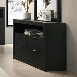 Brand new modern black wood dresser sleek design excellent quality brand new
